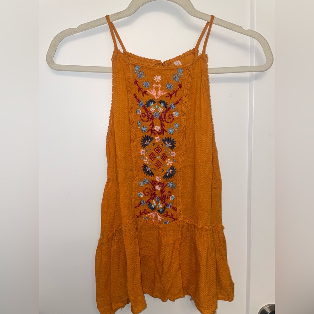 orange floral tank